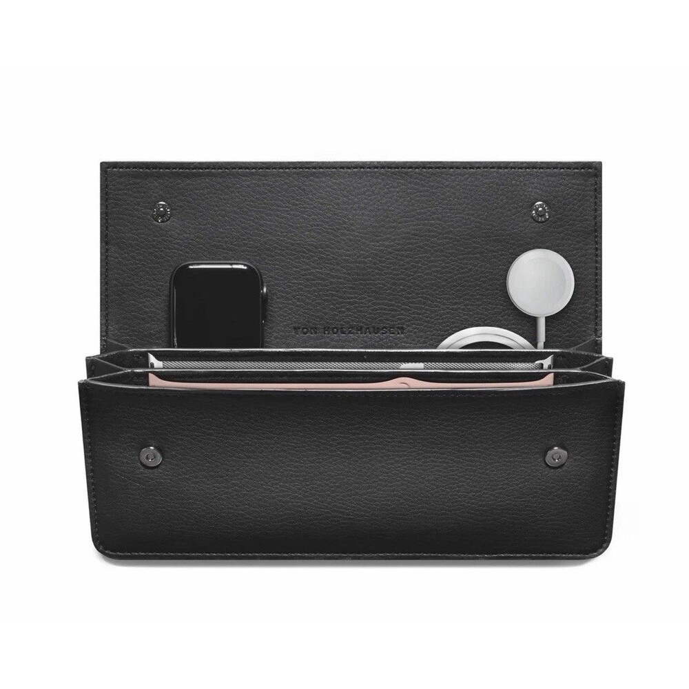 Von Holzhausen Watch Band Pouch For Apple Leather Reinvented Case Vegan Black